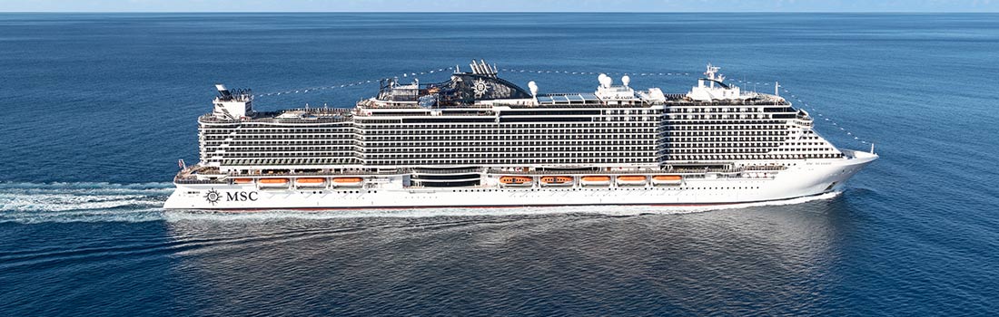 Die MSC Seaside von der Seite